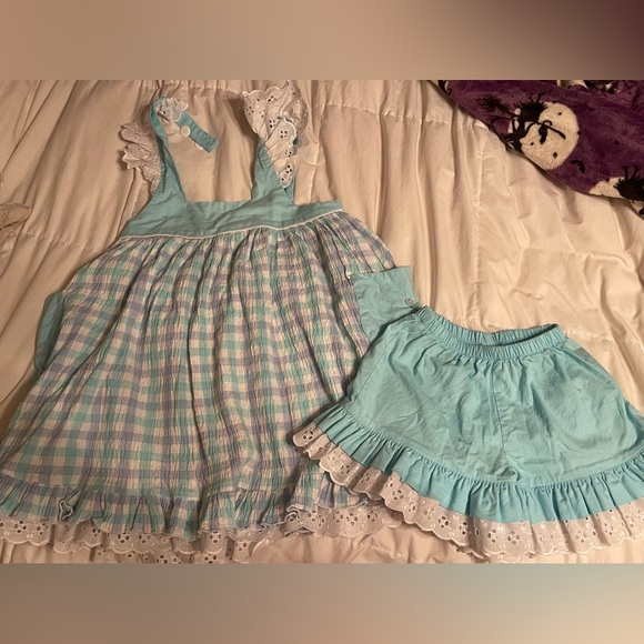 Well Dressed Wolf Other - Well Dressed Wolf Aqua and White Checkered Dress set